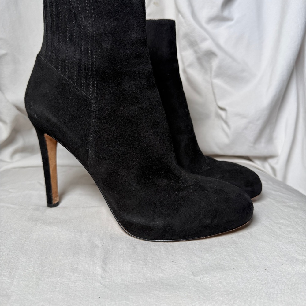 Via Spiga Black Suede Heeled Boots